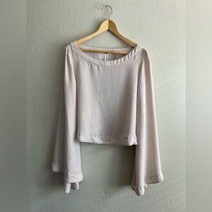 Free People Cream Bell Sleeve Crop Top – Bohemian Blouse
